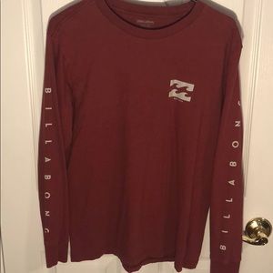Billabong red long sleeve shirt